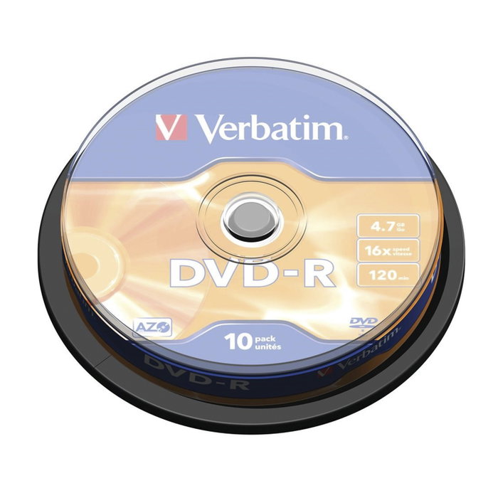 Verbatim DVD-R Advanced AZO 4,7GB 16x Plata mate (10 unidades)